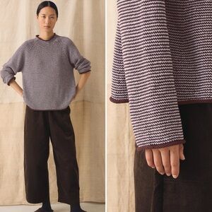 Toast - Stripe Linen Cotton Roll-Neck Sweater